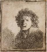 REMBRANDT Harmenszoon van Rijn, Self-Portrait,Open-Mouthed,As if Shouting